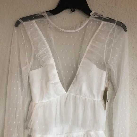 Sale ‼️Tularosa Blue Moon ruffle white tulle mini Dress new - Picture 7 of 13